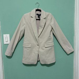 corduroy ivory  hip length blazer